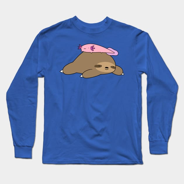 Axolotl and Sloth Long Sleeve T-Shirt by saradaboru